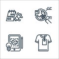 Branding line icons. linear set. quality vector line set such as product, creative, competitor