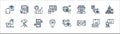 Branding line icons. linear set. quality vector line set such as strategy, location, online, jigsaw, graph, competitor, creative