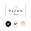 Branding, logo, identity for product or company. Exotic leaf in black and rose gold colors Royalty Free Stock Photo