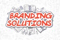 Branding Solutions - Doodle Red Text. Business Concept.