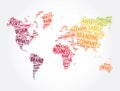 Branding word cloud in shape of world map, business concept background Royalty Free Stock Photo