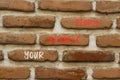 Branding and your brand story symbol. Concept words Your brands story on beautiful brown brick. Beautiful brown brick wall