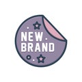 Color illustration icon for Brandnew, brand and new