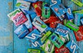 Brands Orbit, Extra, Eclipse, Freedent, Wrigley, Spearmint. Ttident, Stride, various brand chewing gum