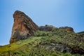 The Brandwag Buttress Sentinel, a towering sandstone outcrop, in the Golden Gate Highlands National Park Royalty Free Stock Photo