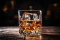 Brandy alcohol beverage drink ice whiskey bourbon rum scotch bar Royalty Free Stock Photo