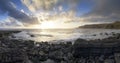 Brandy Bay colorful sunrise panorama landscape in Dorset