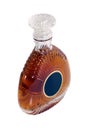 Brandy bottle isolated on white Royalty Free Stock Photo