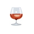 Brandy glass flat design vector