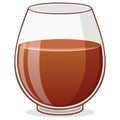 Brandy Snifter with Cognac or Liquor Glassware Drink Illustration Royalty Free Stock Photo