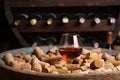 Brandy in a wine cellar
