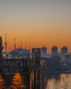 Brankos brigde over Sava river Royalty Free Stock Photo