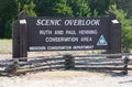 Branson, Missouri, U.S - June 21, 2022 - The entrance sign into the scenic overlook of Ruth and Paul Henning Conservation Area