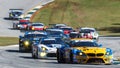 BRASELTON, GA - OCTOBER 4, 2014: Turner Motorsport BMW Z4 driven by Dane Cameron, Markus Palttala and Christoffer Nygaard during P Royalty Free Stock Photo