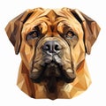 Colorful Low Poly Dog Head: Detailed Illustration In Geometric Shapes