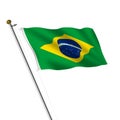 Brasil Brazil Flagpole Verde e amarela illustration on white with clipping path