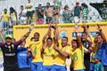 Brasil celebration - PORTUGUESE Team 2017 Carcavelos Portugal Royalty Free Stock Photo