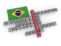 Brasil economic collapse word block on white Royalty Free Stock Photo