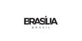 Brasil emblem. The design features a geometric style, vector illustration with bold typography in a modern font. The graphic