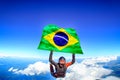 Brasil extreme travel. Men in parachute equipment. Skydiving men in parashute.