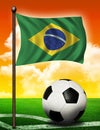 Brasil flag and ball Royalty Free Stock Photo