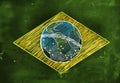 Brasil Flag Sketch Soccer Edition Royalty Free Stock Photo