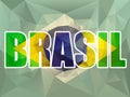 Brasil Letters with Brazilian Flag