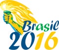 Brasil 2016 Summer Games Athlete Hand Flaming Torch