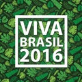 Brasil 2016.Tropical leaves background.Green