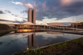 Brazilian National Congress at sunset - Brasilia, Distrito Federal, Brazil Royalty Free Stock Photo