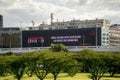The Digital Electronic Billboards reads Ã¢â¬ÅGood News about Covid 19-China Closes Hospital Temporarily and Opens ParksÃ¢â¬Â
