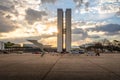 Three Powers Plaza Praca dos Tres Poderes at sunset - Brasilia, Distrito Federal, Brazil