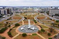 BRASILIA, BRAZIL - AUGUST 30, 2023: Aerial view cityscape of Brasilia, Brazil