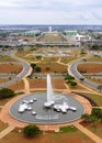 BRASILIA, BRAZIL - AUGUST 30, 2023: Aerial view cityscape of Brasilia, Brazil