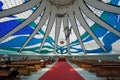 BRASILIA, BRAZIL - AUGUST 30, 2023: Interior of the Cathedral of Brasilia, Brazil