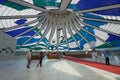 BRASILIA, BRAZIL - AUGUST 30, 2023: Wide angle of the interior of the Cathedral of Brasilia, Brazil