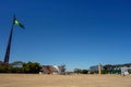 Brasilia, Brazil - Jul 22 2024: Three Powers square with the largest permanently raised flag in the world Royalty Free Stock Photo