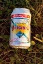 A discarded can of a Popular Brazilian Beer, Royalty Free Stock Photo