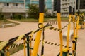 A public fitness park has been sealed off by the Brazilian, Government Royalty Free Stock Photo