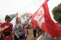 Supporters for former President Lula of Brazil, take to the streets