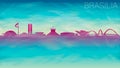 Brasilia Brazil Skyline City Vector Silhouette. Broken Glass Abstract Geometric Dynamic Textured. Banner Background. Colorful Shap