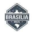 Brasilia Brazil Travel Stamp Icon Skyline City Design Tourism Seal Vector.