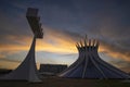 Sunrise and cathedral of Brasilia, capital of Brazil