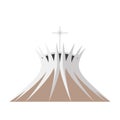 Brasilia Cathedral, Brazil. Vector illustration.