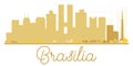 Brasilia City skyline golden silhouette. Royalty Free Stock Photo