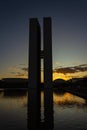 The Brasilia National Congress in the late afternoon.