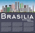 Brasilia Skyline with Gray Buildings, Blue Sky and Copy Space. Royalty Free Stock Photo