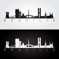 Brasilia skyline and landmarks silhouette