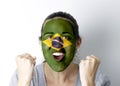 Brasilian fan screaming GOAL Royalty Free Stock Photo