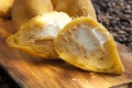 Brasilian snack coxinha, dried meat  catupiry Royalty Free Stock Photo